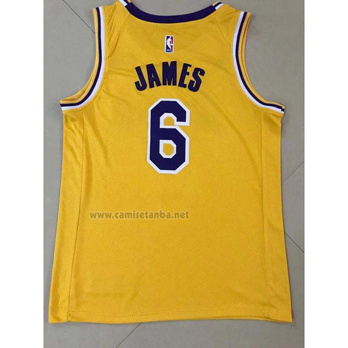 Camiseta Los Angeles Lakers LeBron James #6 Icon 2021-22 Amarillo